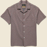 Tile Camp Shirt - Burgundy - Portuguese Flannel - STAG Provisions - Tops - S/S Woven - Other Pattern