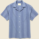 Pacific Camp Shirt - Indigo - Portuguese Flannel - STAG Provisions - Tops - S/S Woven - Other Pattern