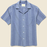 Pacific Camp Shirt - Indigo - Portuguese Flannel - STAG Provisions - Tops - S/S Woven - Other Pattern