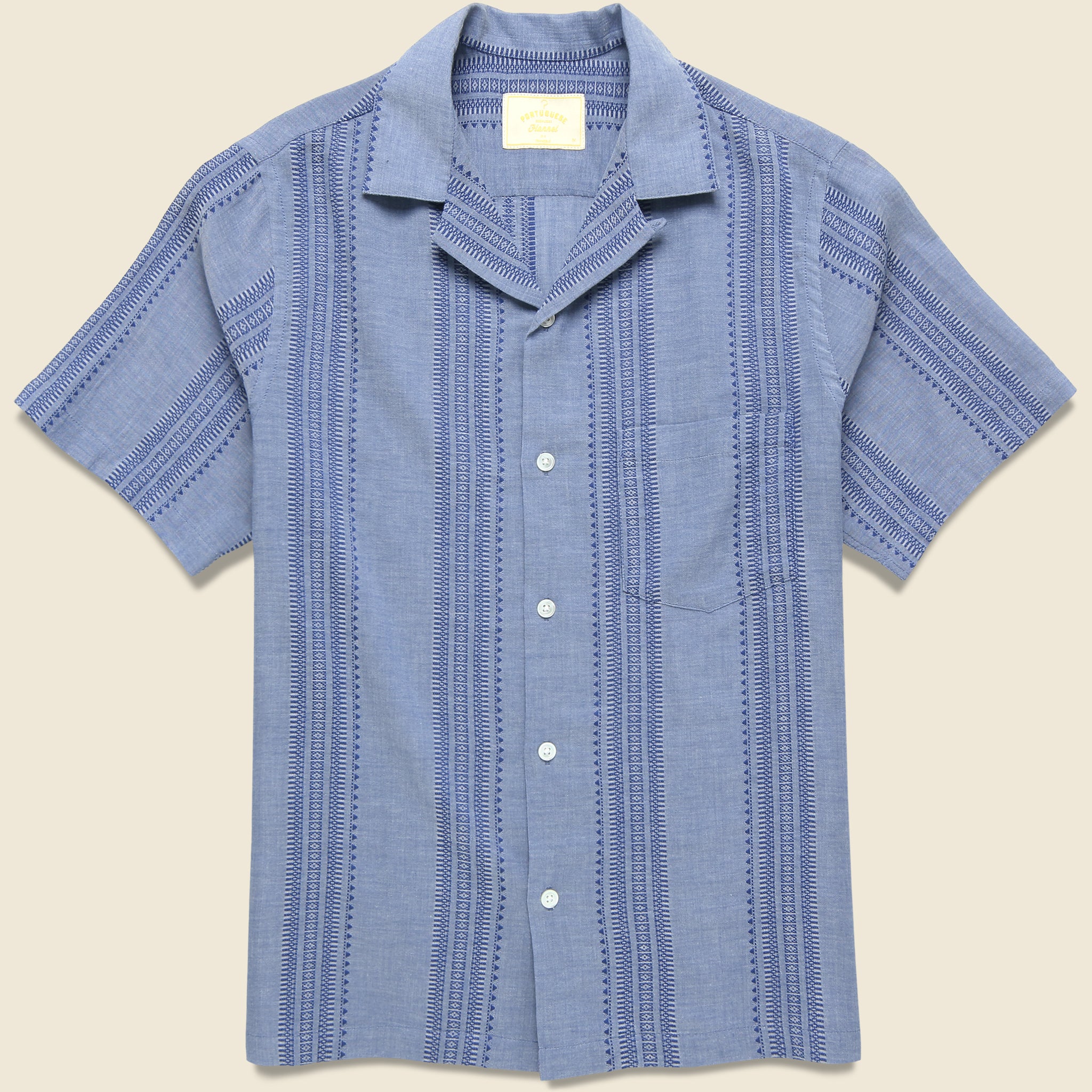 Pacific Camp Shirt - Indigo - Portuguese Flannel - STAG Provisions - Tops - S/S Woven - Other Pattern