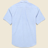 Striped Atlantico Seersucker Shirt - Blue - Portuguese Flannel - STAG Provisions - Tops - S/S Woven - Seersucker