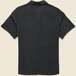 Linen Camp Shirt - Black - Portuguese Flannel - STAG Provisions - Tops - S/S Woven - Solid