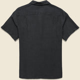 Linen Camp Shirt - Black - Portuguese Flannel - STAG Provisions - Tops - S/S Woven - Solid