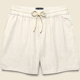 7" Seersucker Shorts - Sand Stripe - Portuguese Flannel - STAG Provisions - Shorts - Lounge