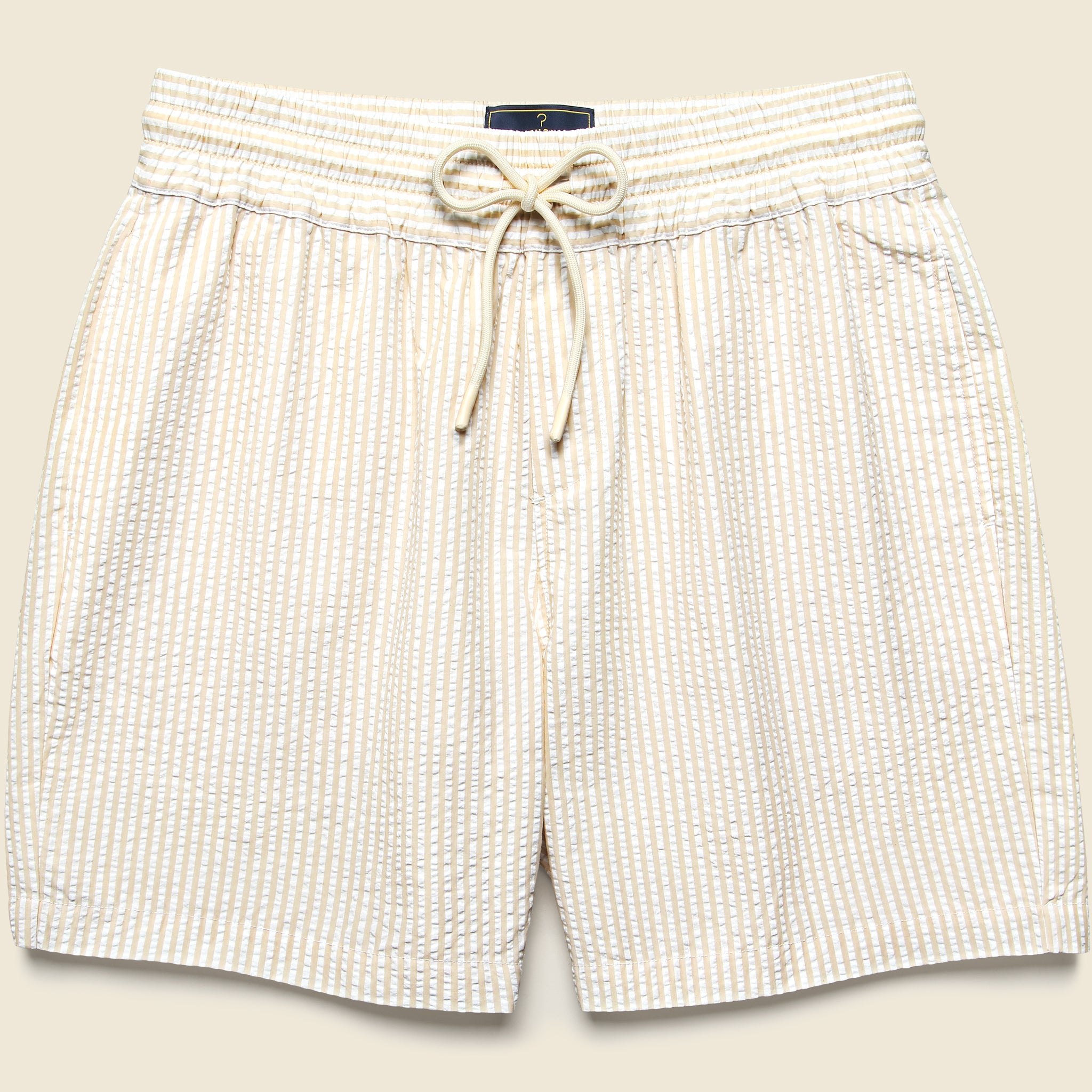 7" Seersucker Shorts - Sand Stripe - Portuguese Flannel - STAG Provisions - Shorts - Lounge