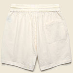 7" Seersucker Shorts - Sand Stripe - Portuguese Flannel - STAG Provisions - Shorts - Lounge