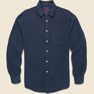 Classic Linen Shirt - Navy