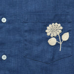 Embroidered Ramie Camp Shirt - Blue - Portuguese Flannel - STAG Provisions - Tops - S/S Woven - Floral