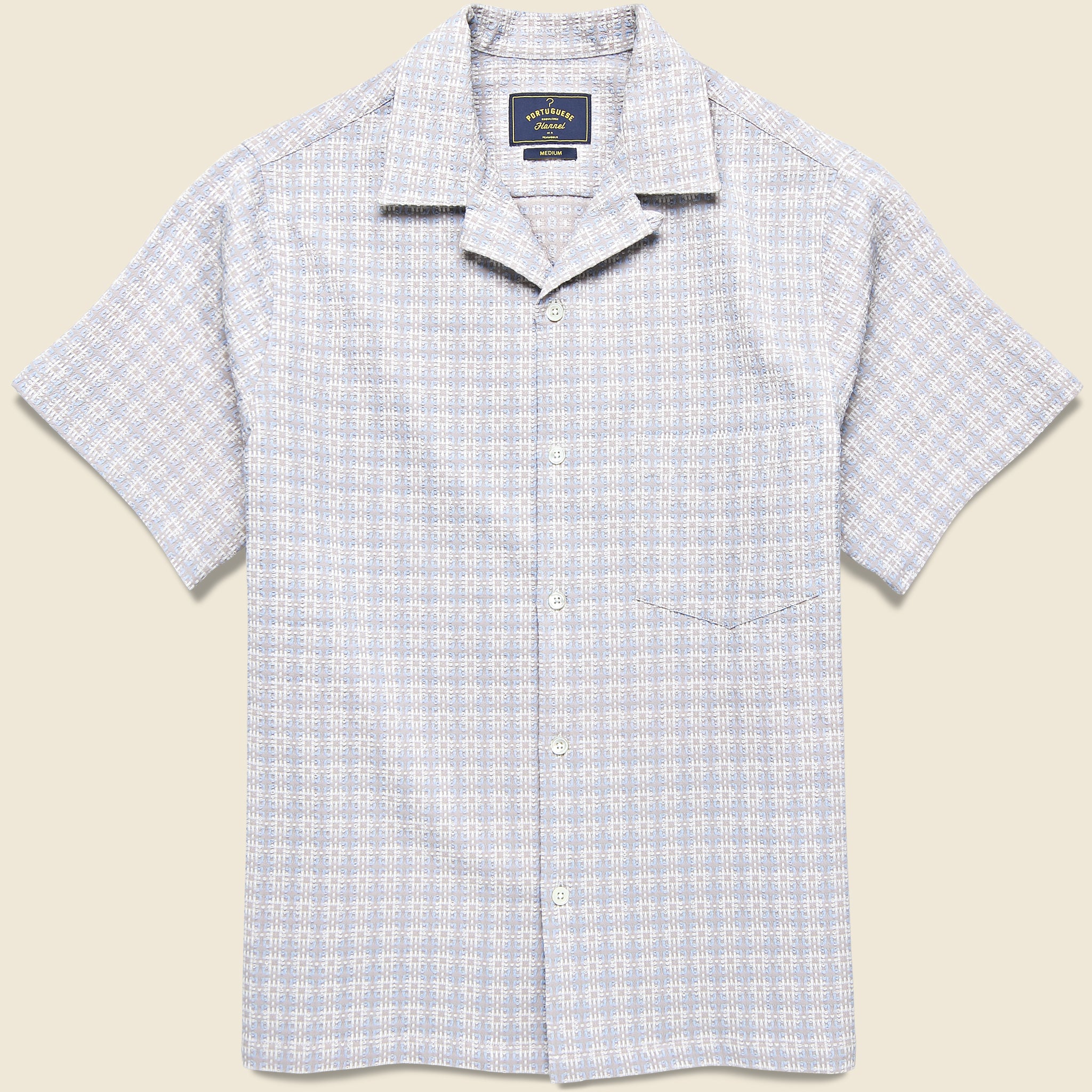 Polen Camp Shirt - Blue - Portuguese Flannel - STAG Provisions - Tops - S/S Woven - Other Pattern