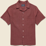 Linen Camp Shirt - Bordeaux - Portuguese Flannel - STAG Provisions - Tops - S/S Woven - Solid