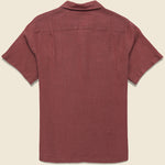 Linen Camp Shirt - Bordeaux - Portuguese Flannel - STAG Provisions - Tops - S/S Woven - Solid