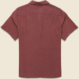Linen Camp Shirt - Bordeaux - Portuguese Flannel - STAG Provisions - Tops - S/S Woven - Solid