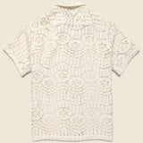Eye Crochet Shirt - Ecru - Portuguese Flannel - STAG Provisions - Tops - S/S Knit