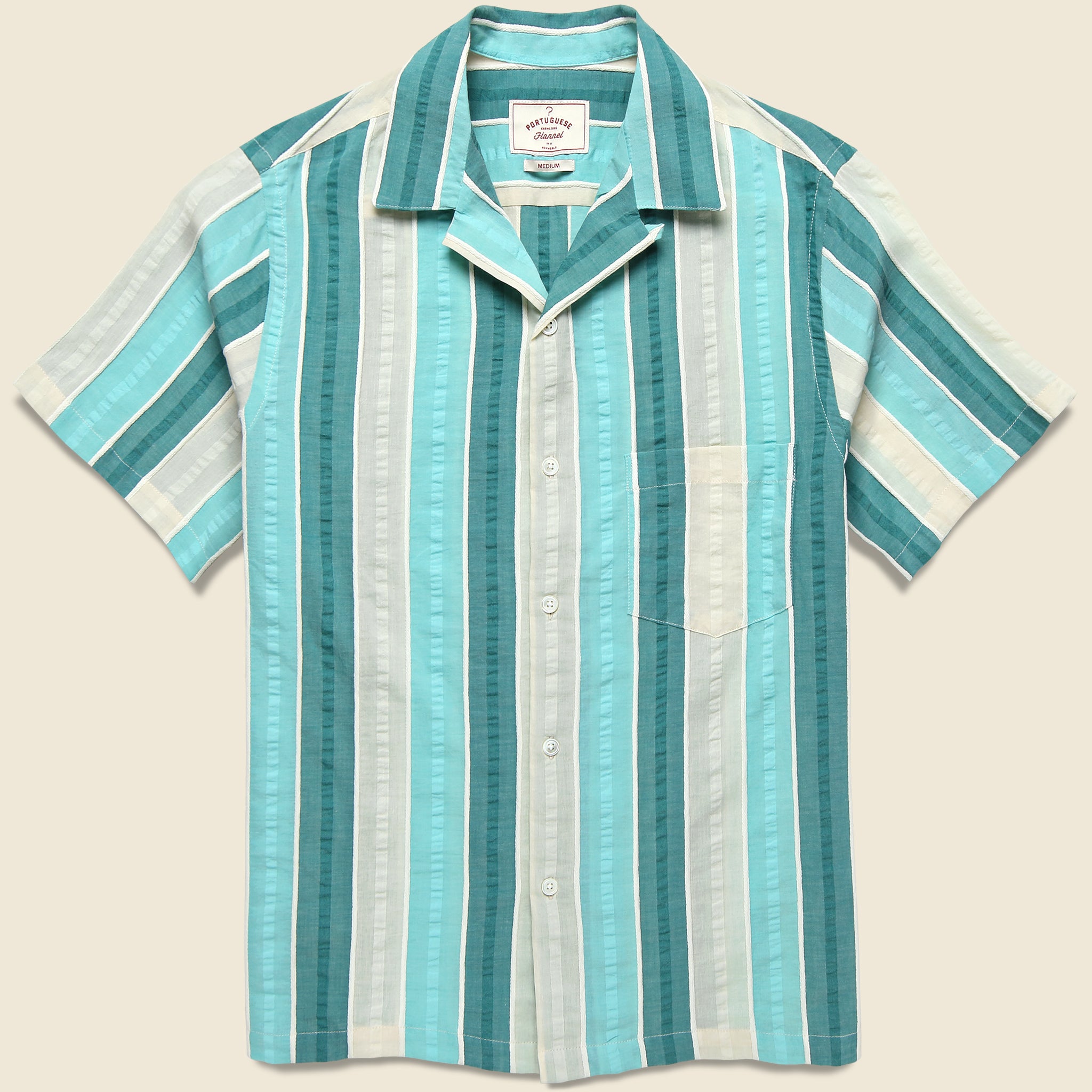Punta Camp Shirt - Green - Portuguese Flannel - STAG Provisions - Tops - S/S Woven - Stripe
