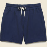7" Seersucker Shorts - Navy - Portuguese Flannel - STAG Provisions - Shorts - Lounge