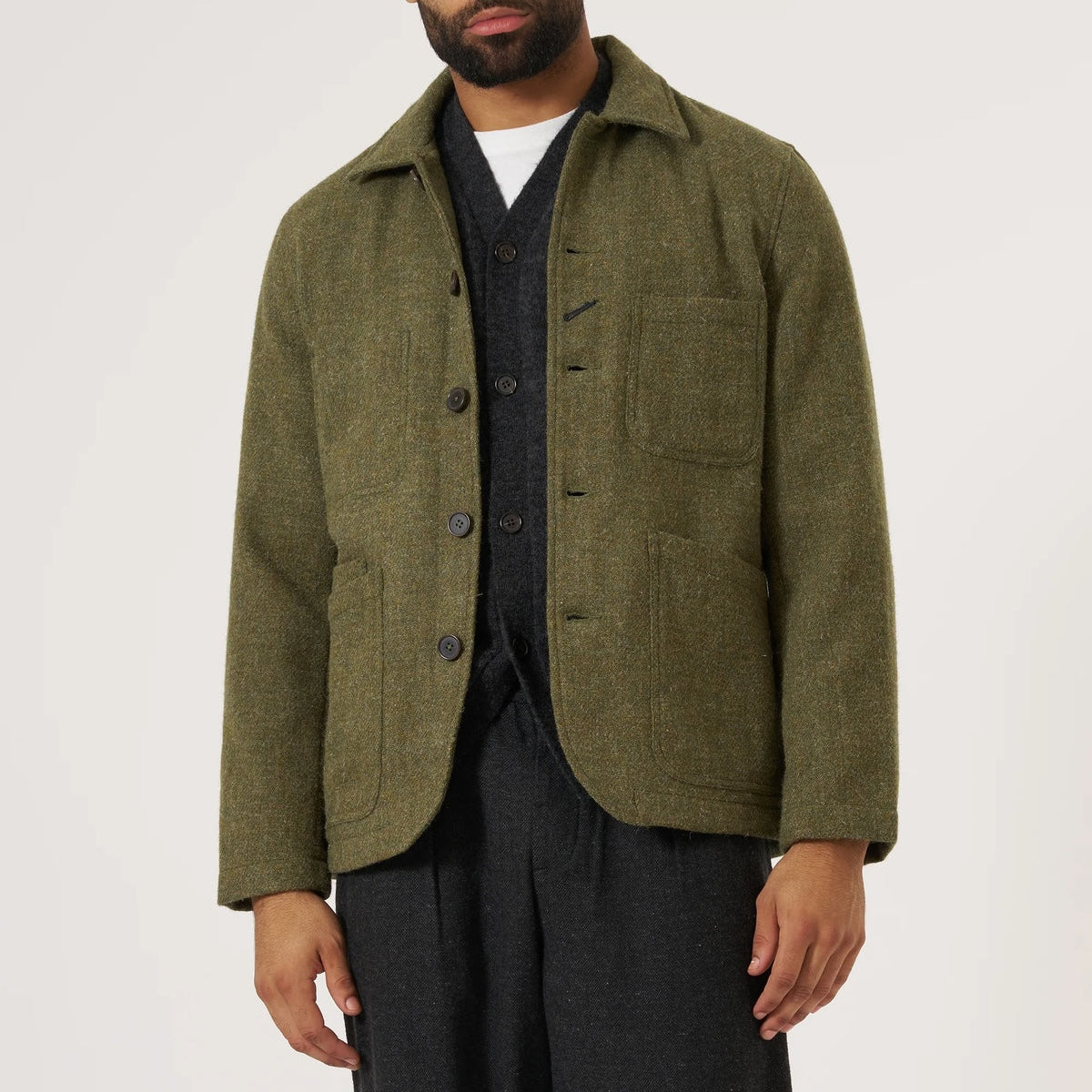 
                          Harris Tweed Bakers Chore Jacket - Green - Universal Works - STAG Provisions - Outerwear - Coat / Jacket
                        