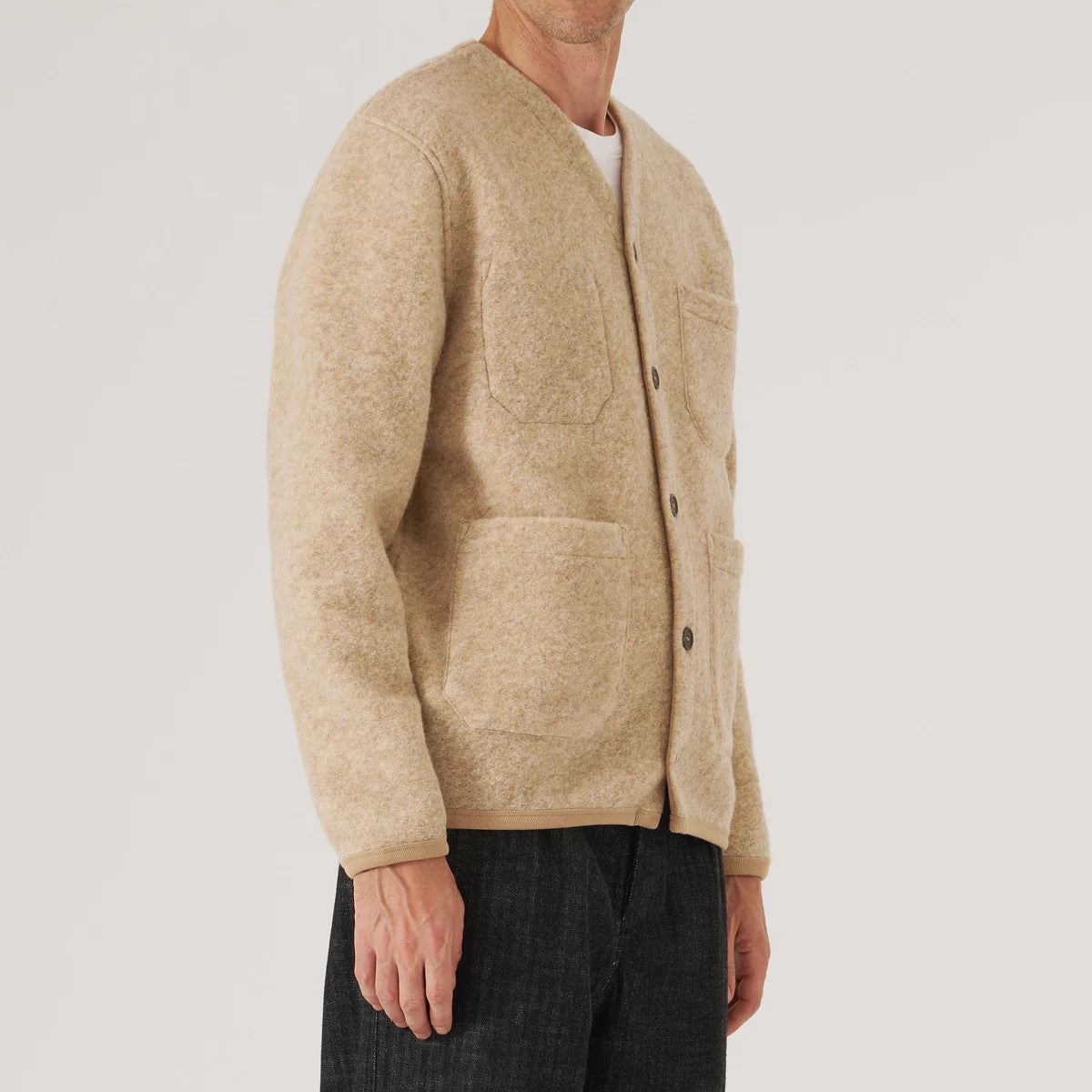 
                          Wool Fleece Cardigan - Fawn - Universal Works - STAG Provisions - Tops - Sweater
                        