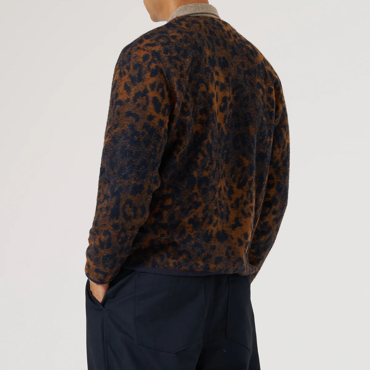 
                          Wool Fleece Cardigan - Night Leopard - Universal Works - STAG Provisions - Tops - Sweater
                        