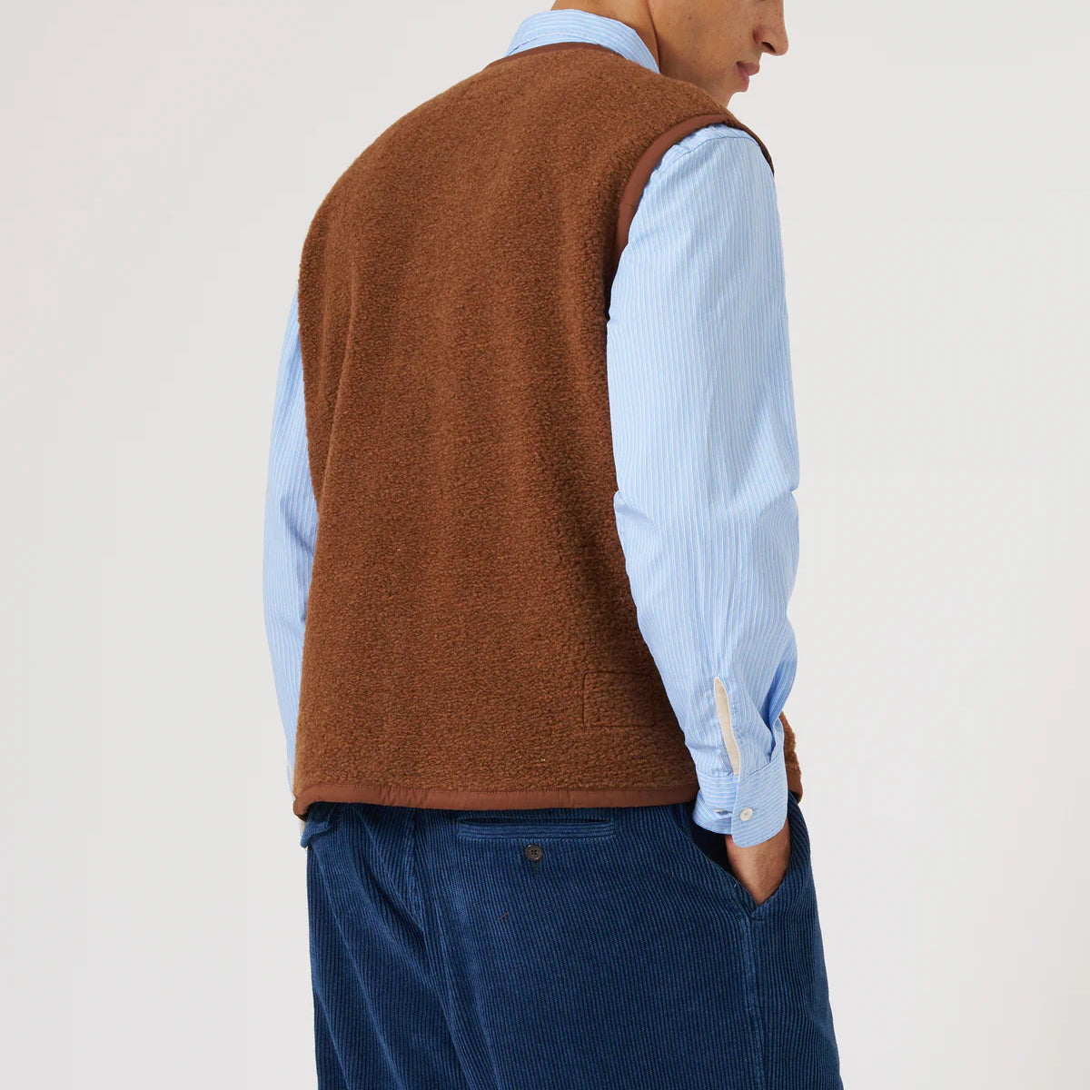 
                          Alvar Fleece Lancaster Gilet - Cumin - Universal Works - STAG Provisions - Outerwear - Vest
                        