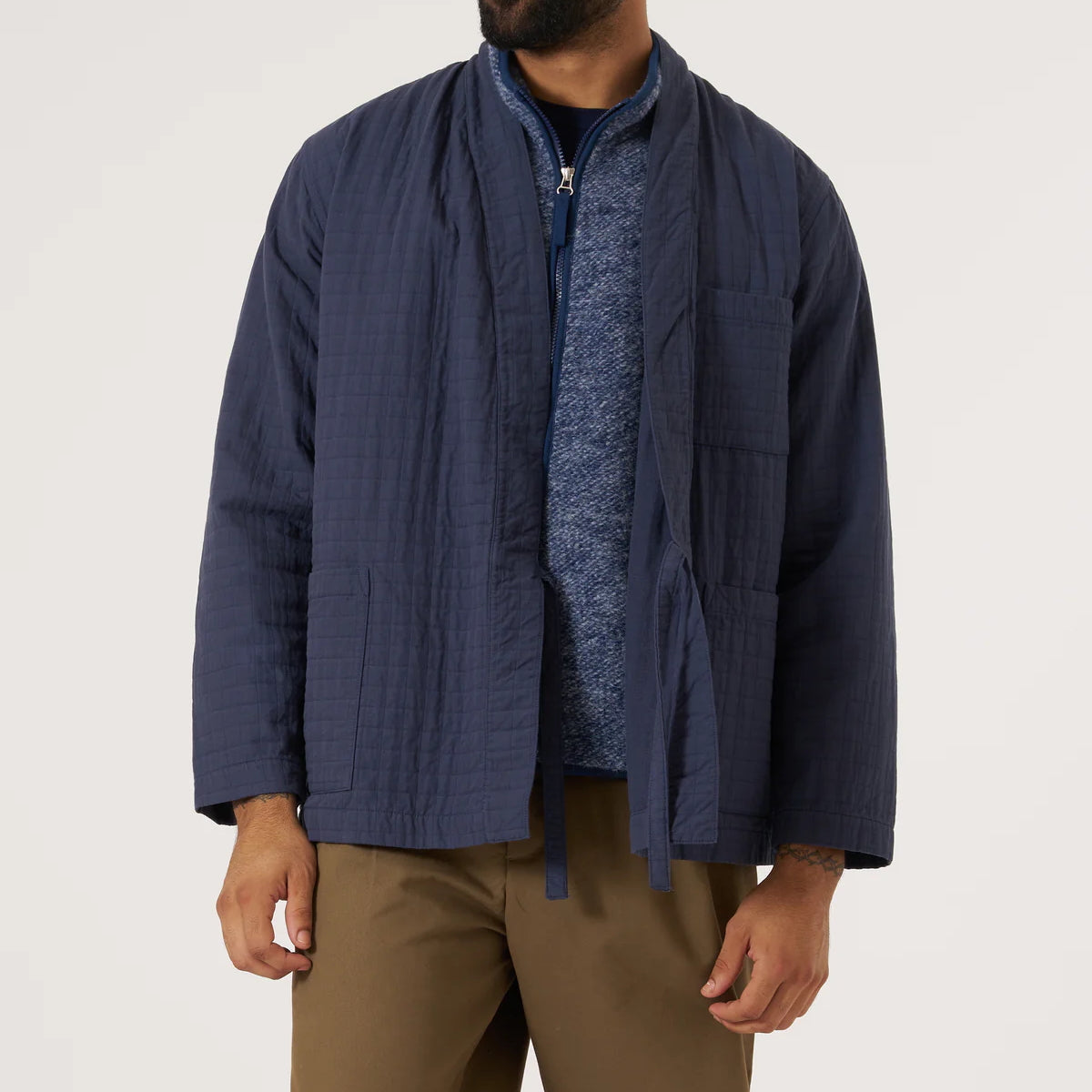 
                          Rahim Cotton Kyoto Work Jacket - Navy - Universal Works - STAG Provisions - Tops - L/S Woven - Overshirt
                        