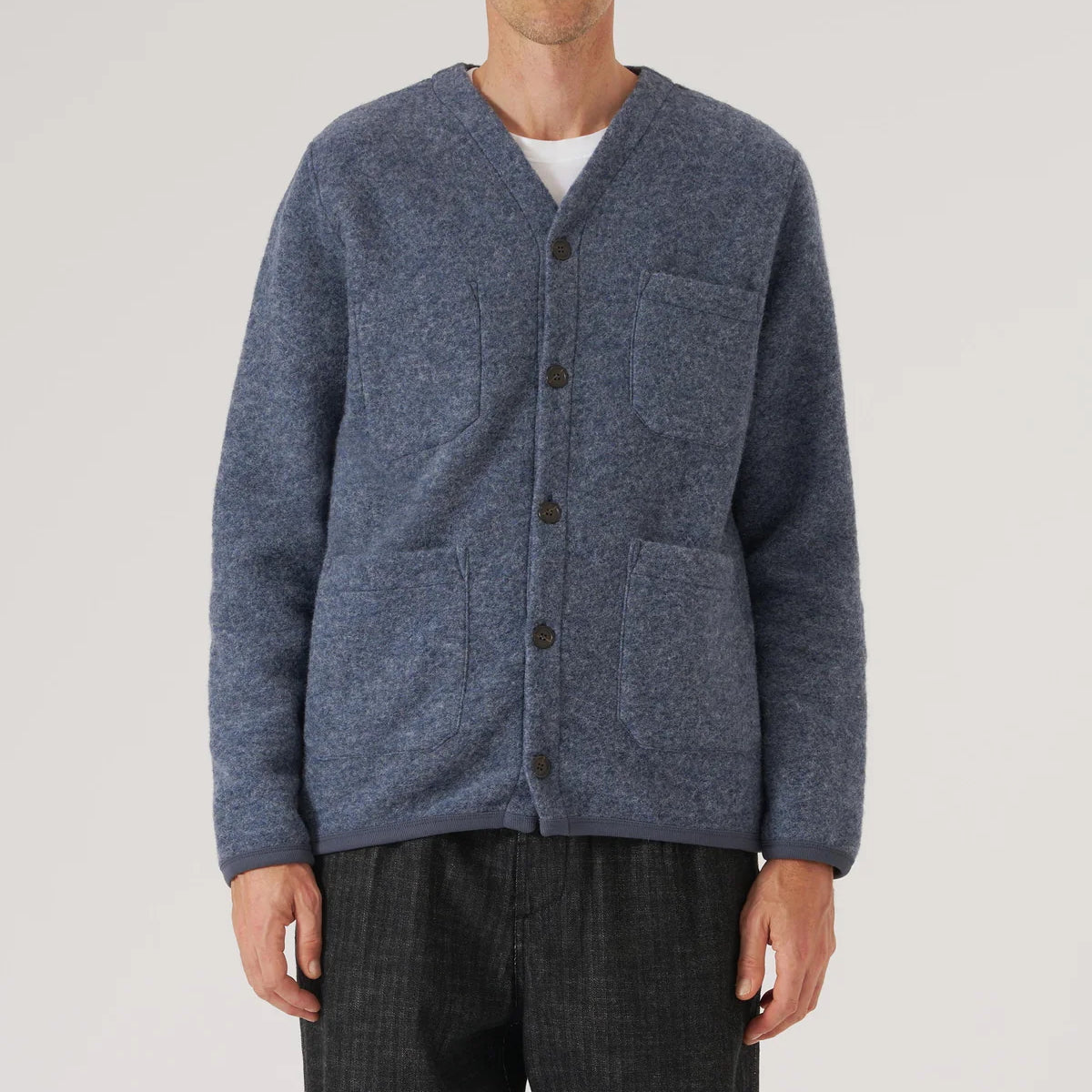 
                          Wool Fleece Cardigan - Slate Blue - Universal Works - STAG Provisions - Tops - Sweater
                        