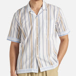 Dean Stripe Road Shirt - Blue/Sand - Universal Works - STAG Provisions - Tops - S/S Woven - Stripe