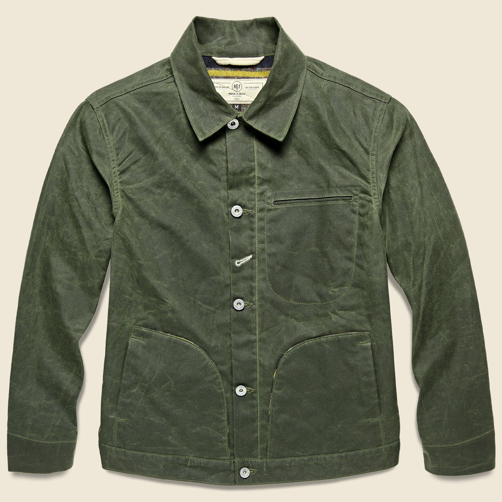 Supply Jacket - Blanket Lined Waxed Olive Ridgeline - Rogue Territory - STAG Provisions - Outerwear - Coat / Jacket