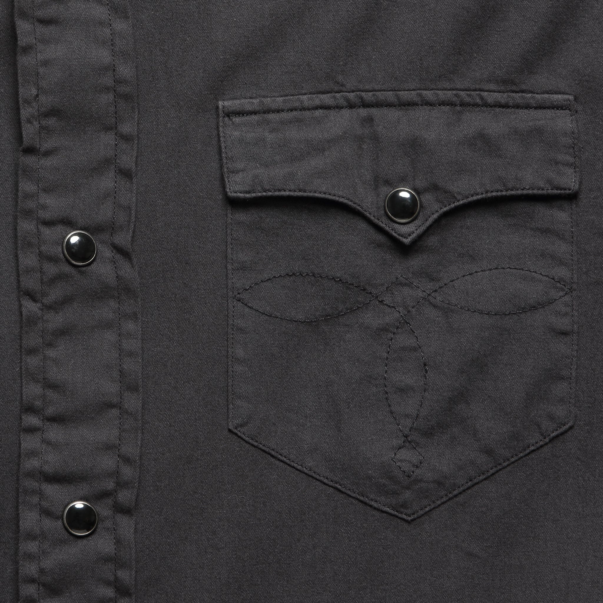 
                          Slim Fit Twill Western Shirt - Black - RRL - STAG Provisions - Tops - L/S Woven - Solid
                        