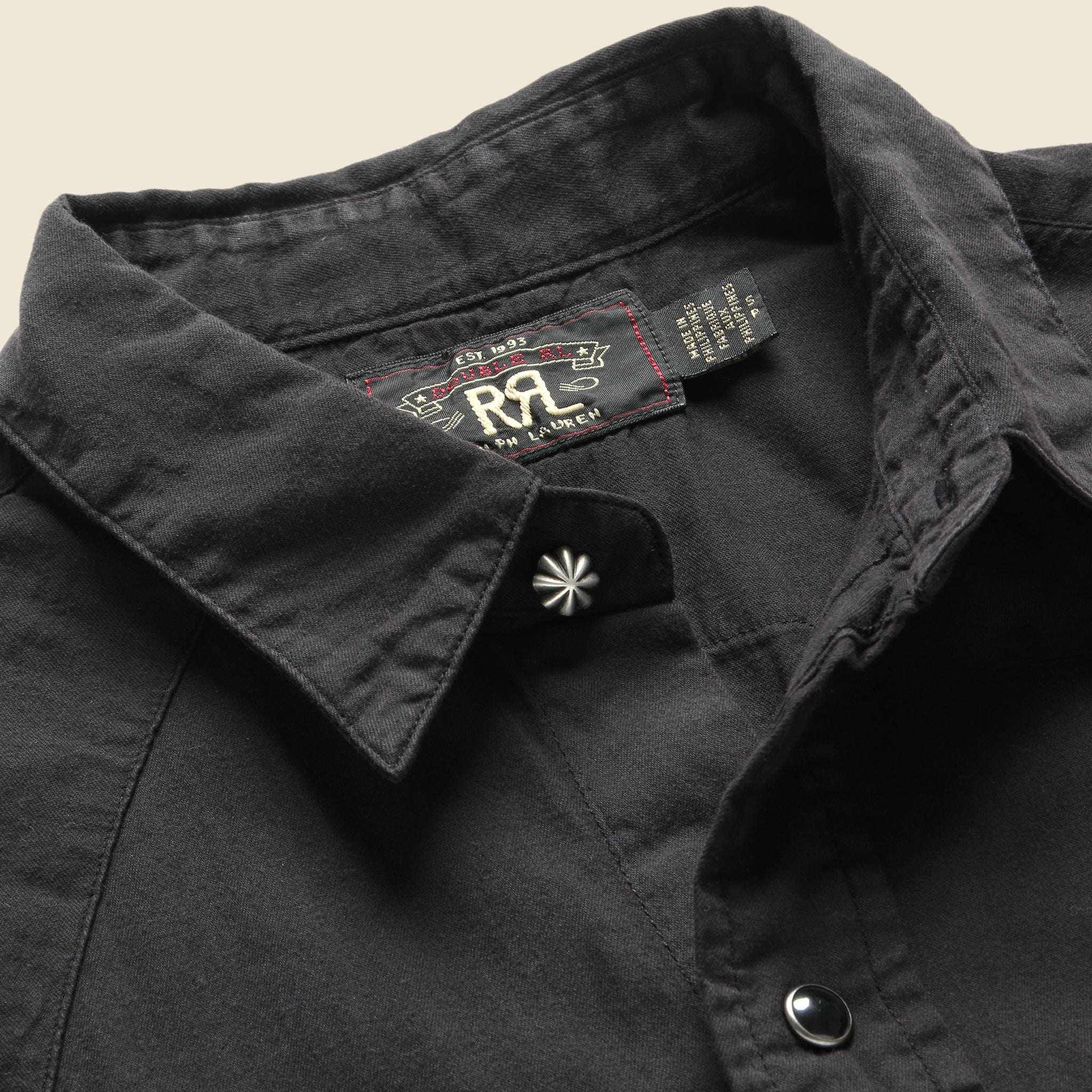 
                          Slim Fit Twill Western Shirt - Black - RRL - STAG Provisions - Tops - L/S Woven - Solid
                        