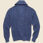 Cable Knit Shawl Cardigan - Navy - RRL - STAG Provisions - Tops - Sweater
