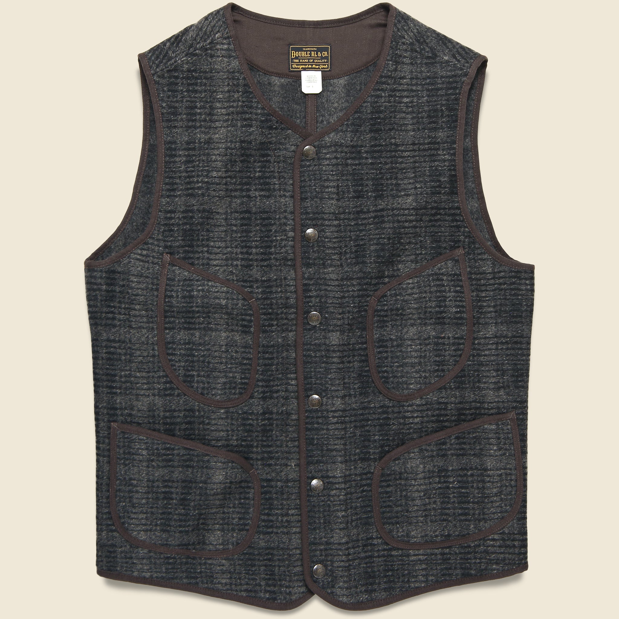 Alan Vest - Charcoal Plaid - RRL - STAG Provisions - Outerwear - Vest