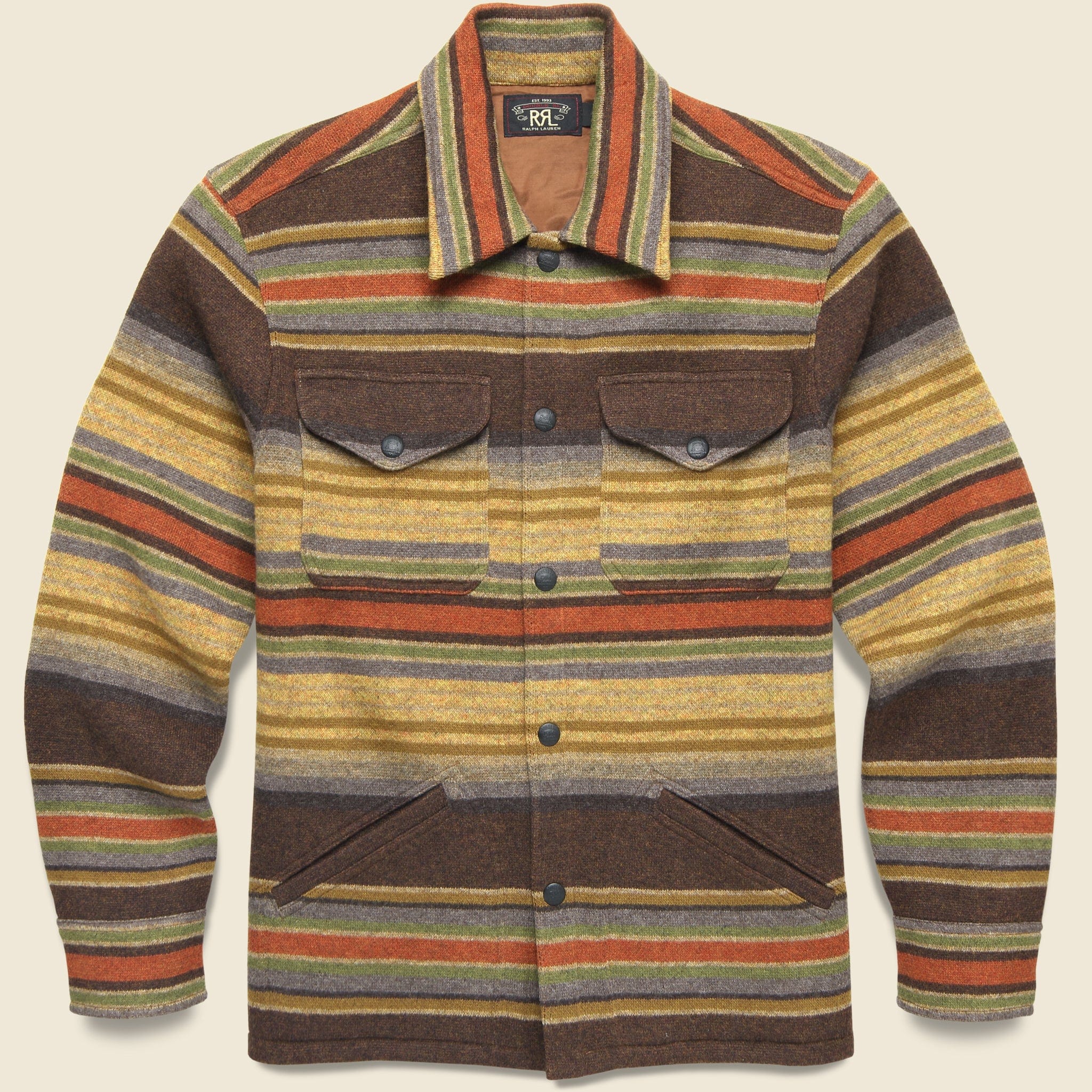 Striped Jacquard Sweater Shirt - Multi - RRL - STAG Provisions - Tops - Sweater