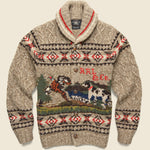 Hand-Knit Shawl Cardigan - Brown/Multi - RRL - STAG Provisions - Tops - Sweater