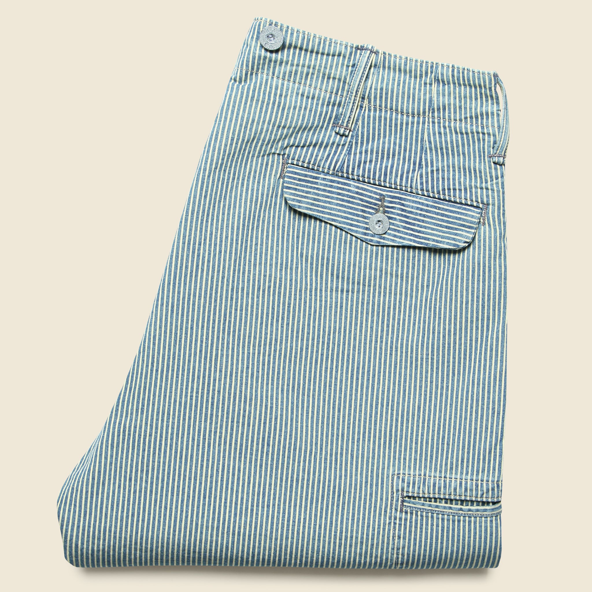 
                          Jackson Trouser - Indigo Stripe - RRL - STAG Provisions - Pants - Twill
                        