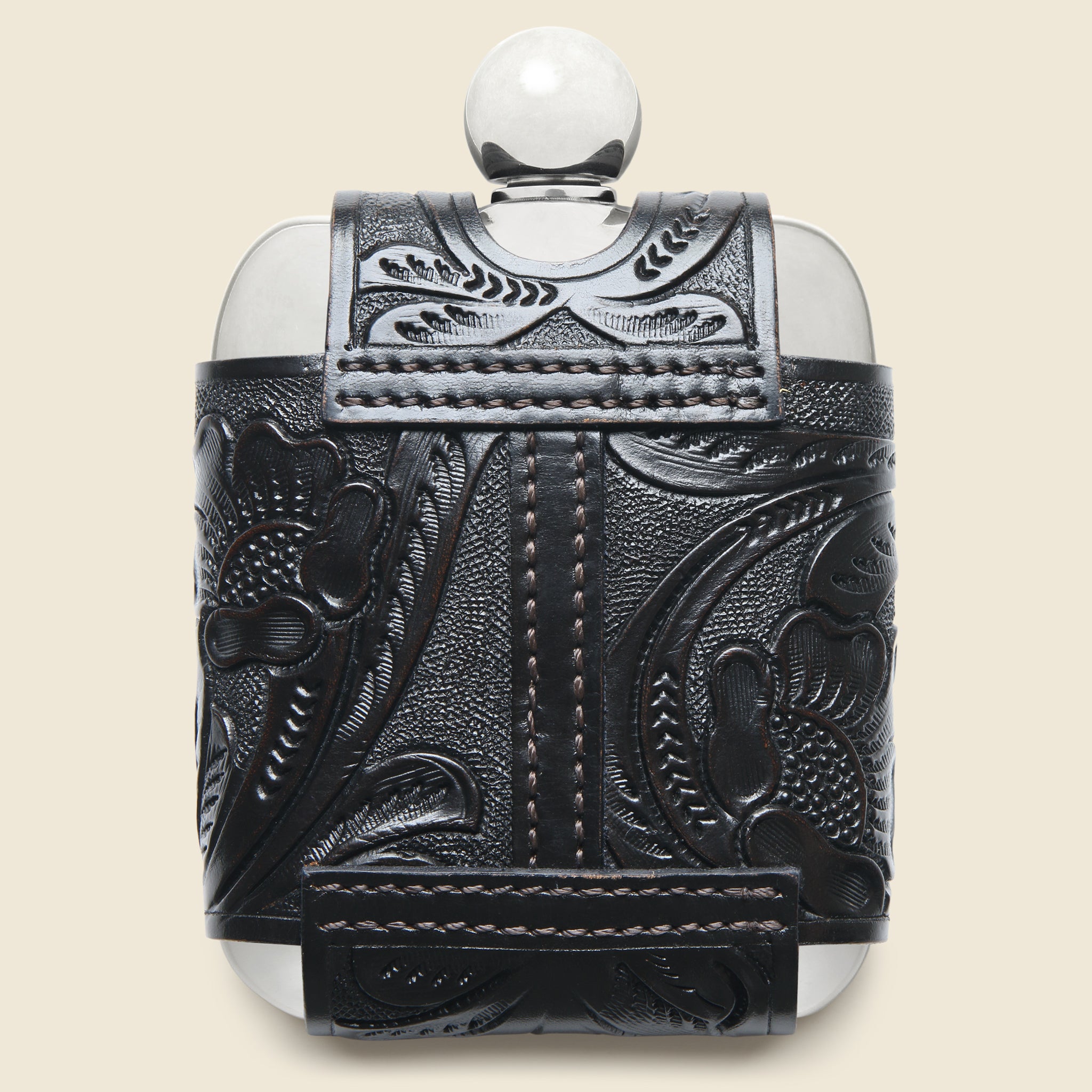 Tooled Leather Flask - Silver - RRL - STAG Provisions - Home - Bar & Entertaining - Barware