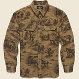 Moleskin Stables Sport Shirt - Brown - RRL - STAG Provisions - Tops - L/S Woven - Other Pattern
