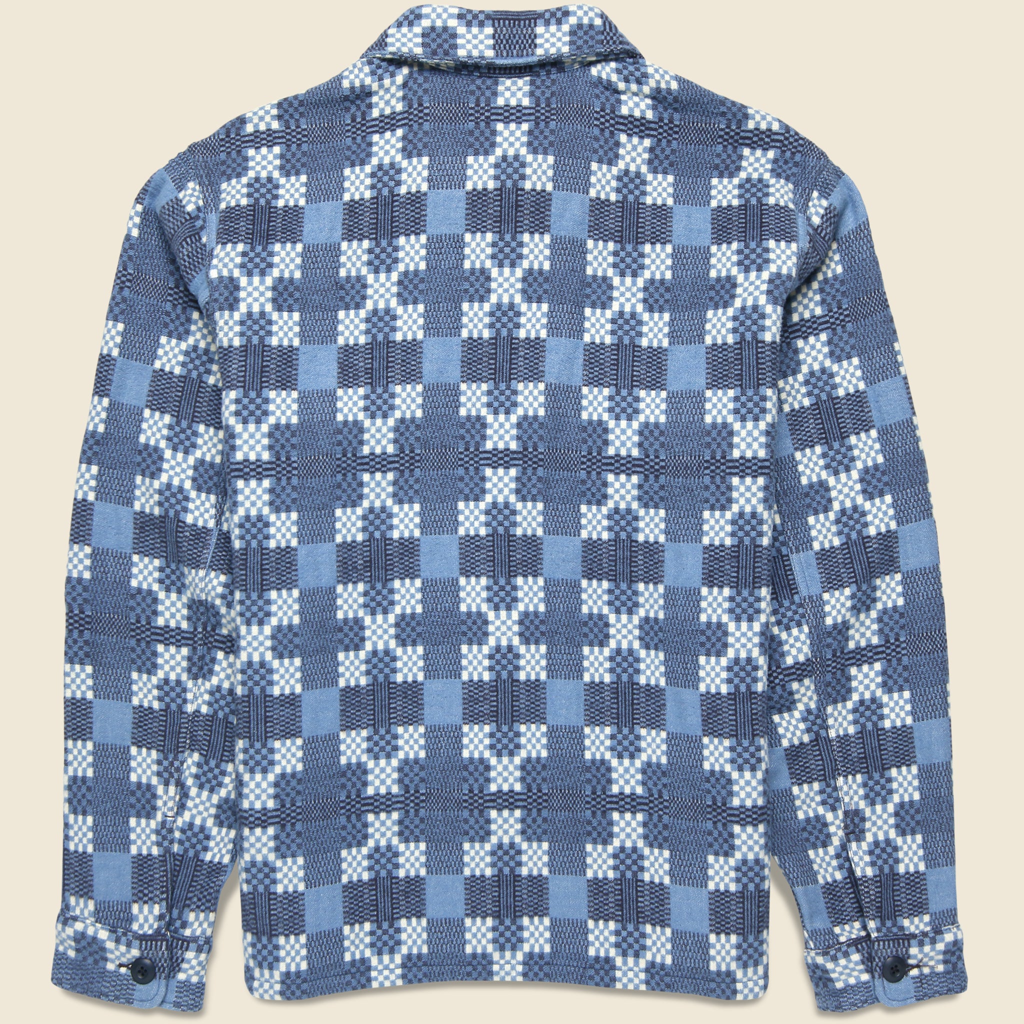 Jacquard Regiment Overshirt - Blue - RRL - STAG Provisions - Tops - L/S Woven - Overshirt
