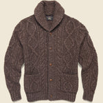 Cable Shawl Cardigan - Brown - RRL - STAG Provisions - Tops - Sweater