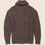 Cable Shawl Cardigan - Brown - RRL - STAG Provisions - Tops - Sweater