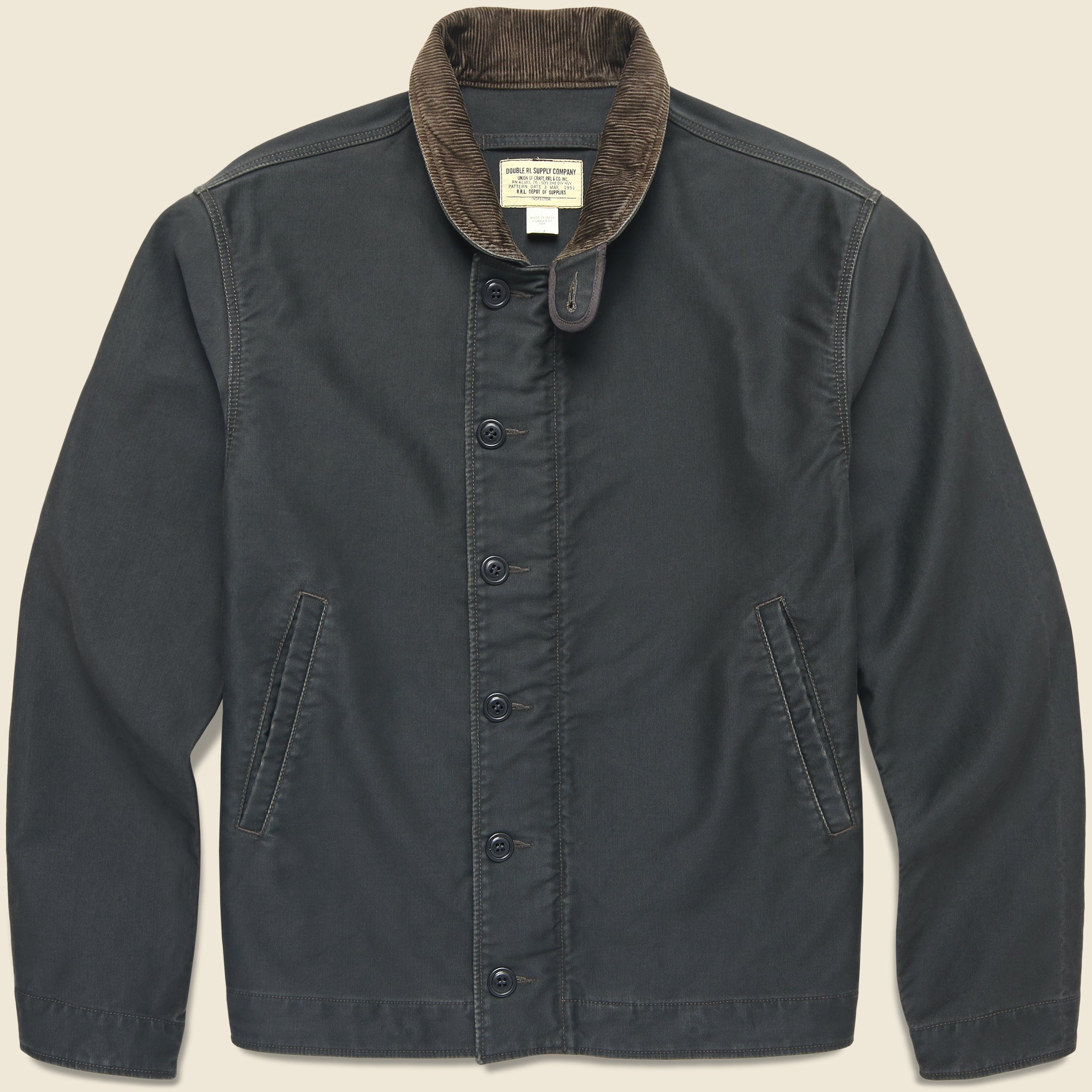 Corduroy Collar Deck Jacket - Black - RRL - STAG Provisions - Outerwear - Coat / Jacket