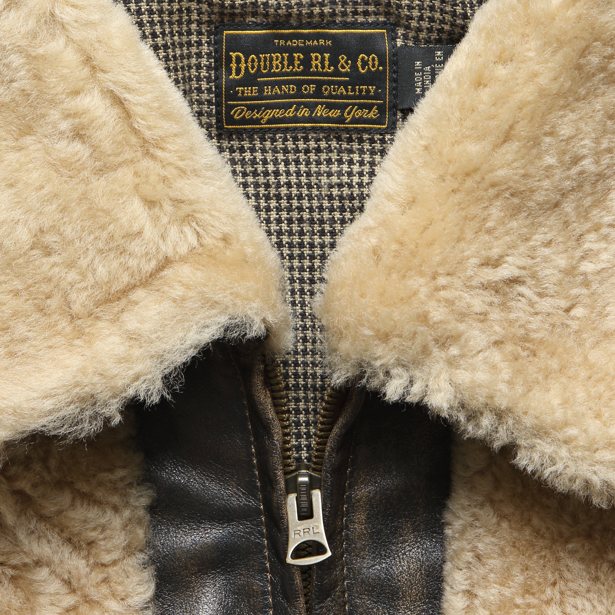 
                          Shearling Moto Jacket - Brown
                        
