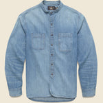 Denim Band Collar Shirt - Manvil Wash - RRL - STAG Provisions - Tops - L/S Woven - Other Pattern