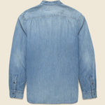 Denim Band Collar Shirt - Manvil Wash - RRL - STAG Provisions - Tops - L/S Woven - Other Pattern