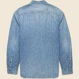 Denim Band Collar Shirt - Manvil Wash - RRL - STAG Provisions - Tops - L/S Woven - Other Pattern