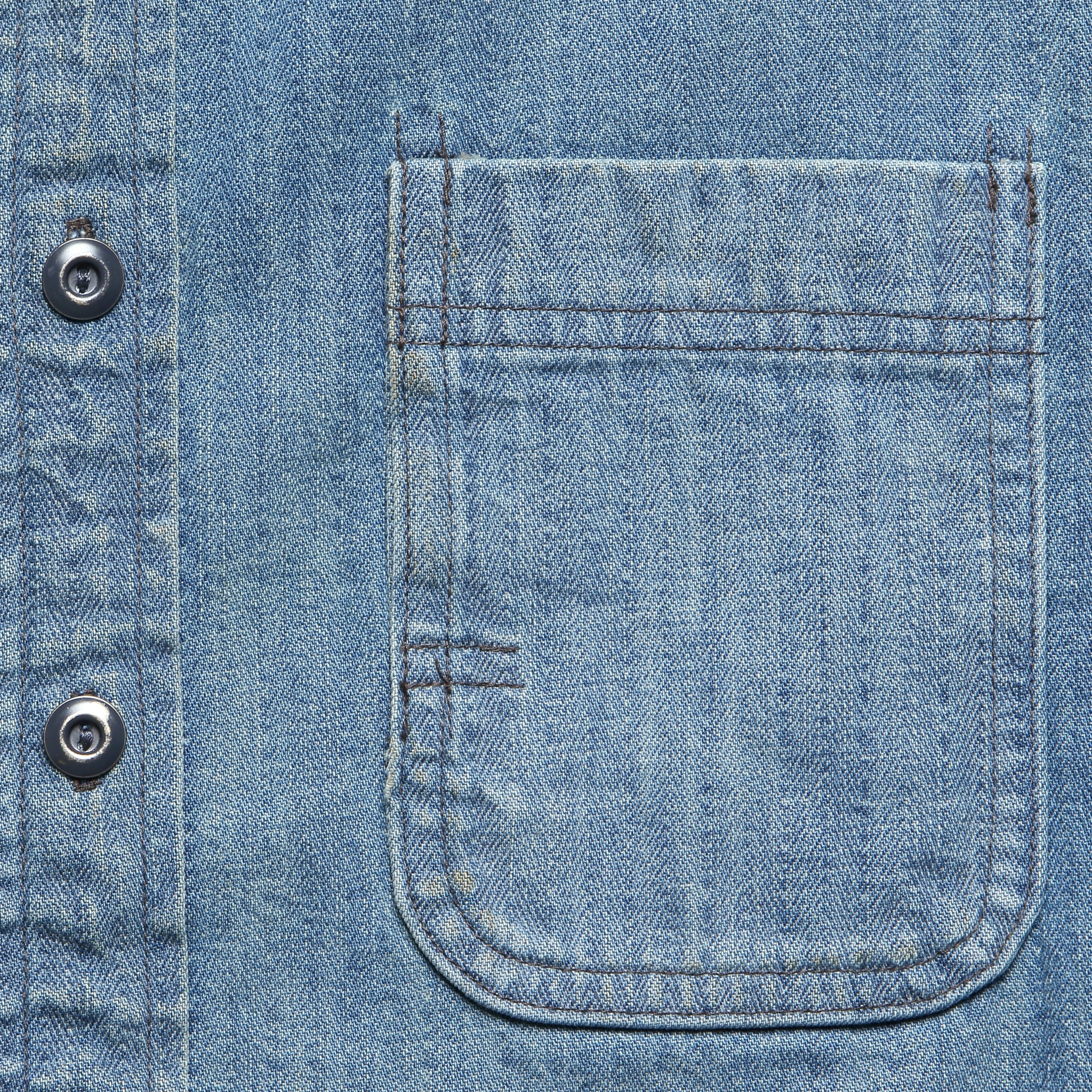 Denim Band Collar Shirt - Manvil Wash - RRL - STAG Provisions - Tops - L/S Woven - Other Pattern