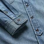 Denim Band Collar Shirt - Manvil Wash - RRL - STAG Provisions - Tops - L/S Woven - Other Pattern