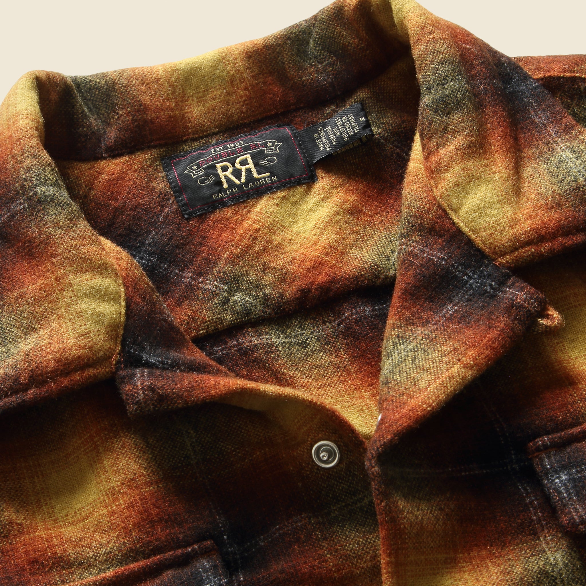 
                          Jesse Wool-Blend Camp Shirt - Orange - RRL - STAG Provisions - Tops - L/S Woven - Plaid
                        