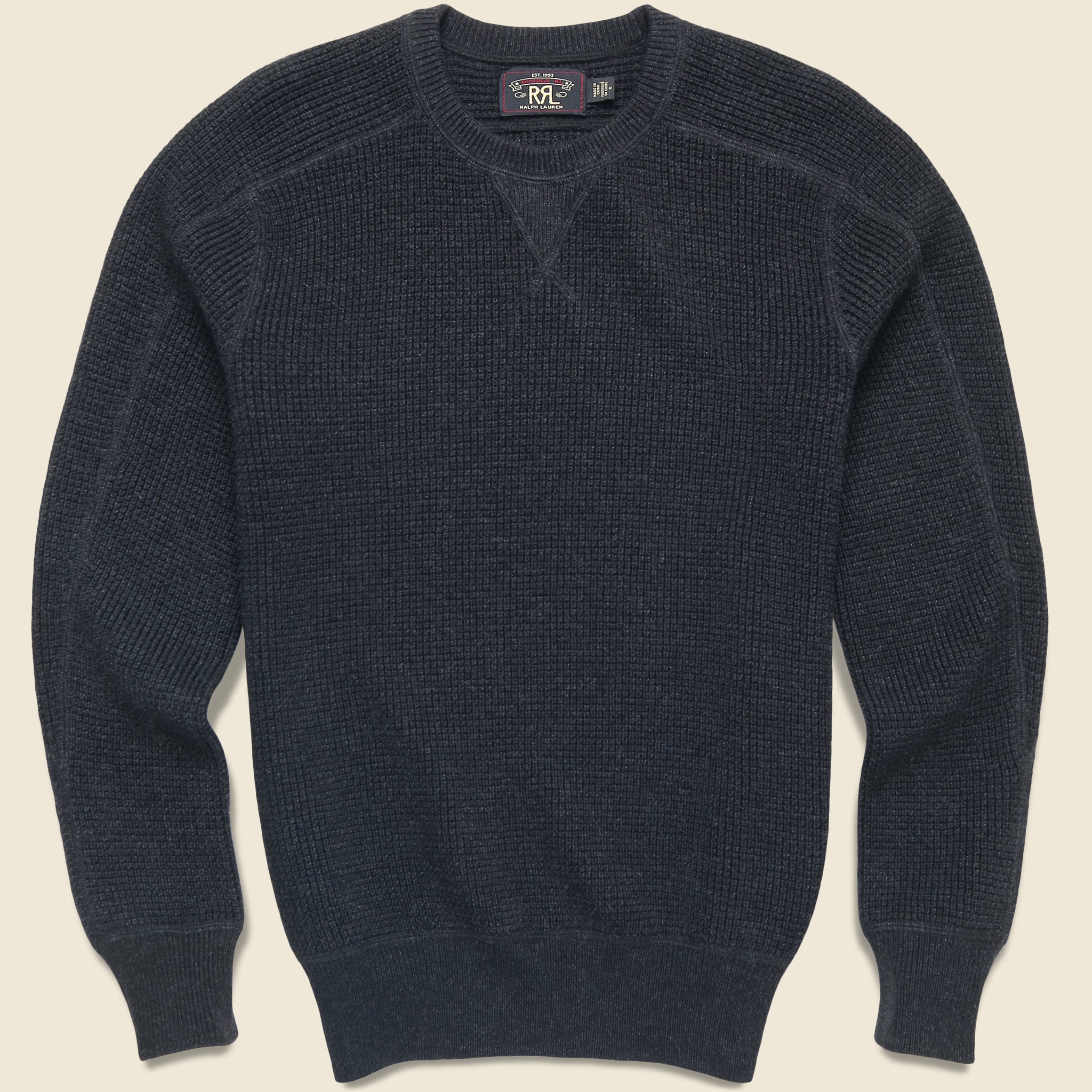 Waffle Knit Sweater - Black - RRL - STAG Provisions - Tops - Sweater