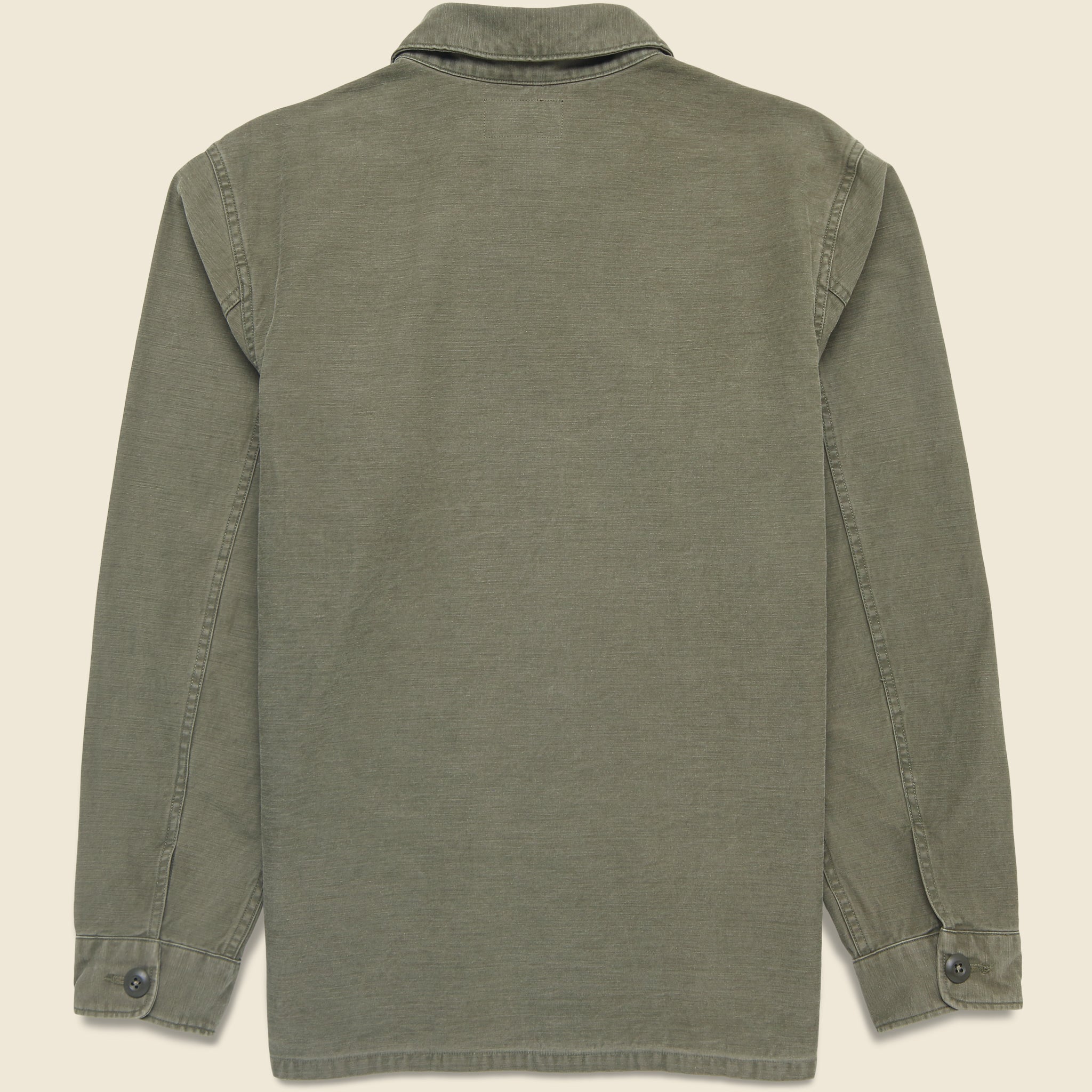 
                          Reverse Sateen Overshirt - Olive - RRL - STAG Provisions - Tops - L/S Woven - Overshirt
                        