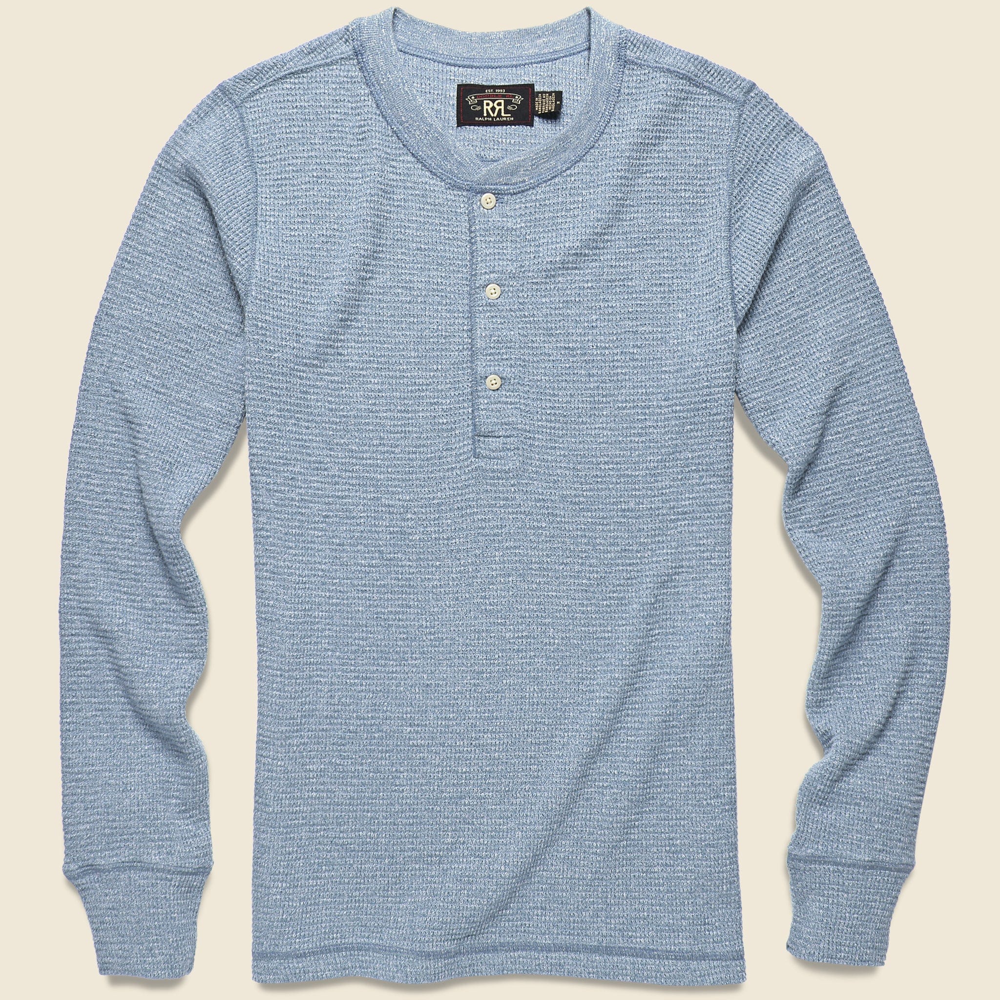 Waffle Henley - Blue Heather - RRL - STAG Provisions - Tops - L/S Knit
